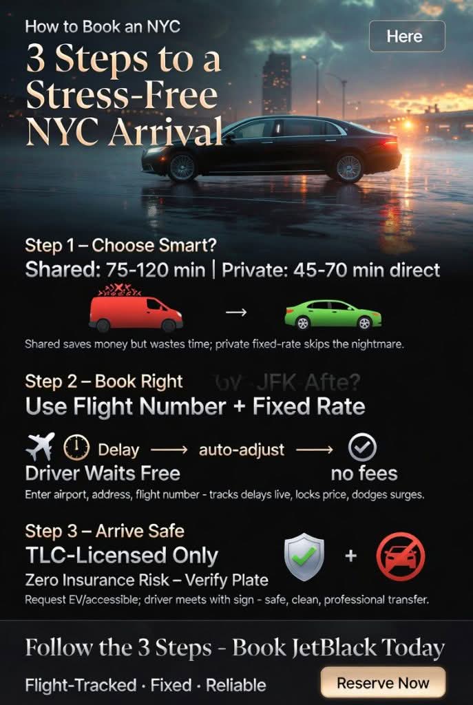 Infographic how to book an nyc airport shuttle service