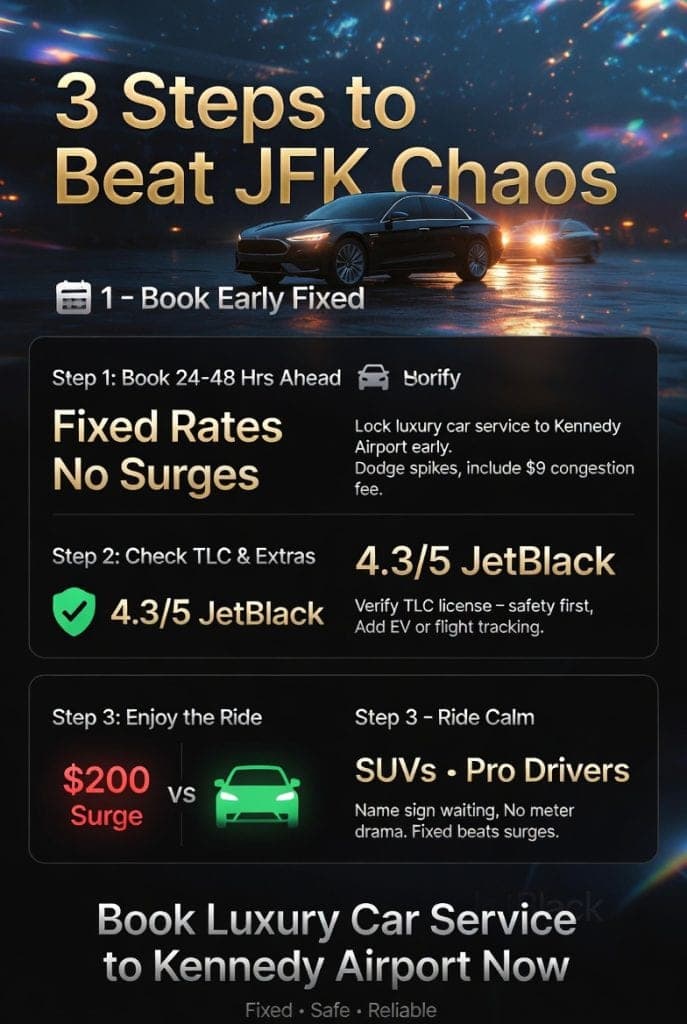 Infographic luxury car service to kennedy airport
