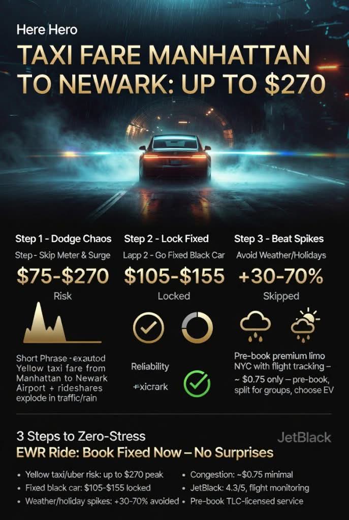 Infographic Taxi Fare from Manhattan to Newark Airport