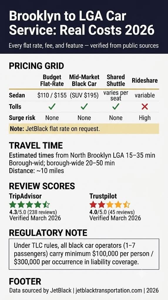Infographic affordable car service from brooklyn to lga