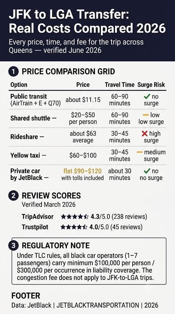 Affordable Transfer From JFK to LGA: 5 Smart Picks 2026 3 October 25, 2026 Infographic affordable transfer from jfk to lga