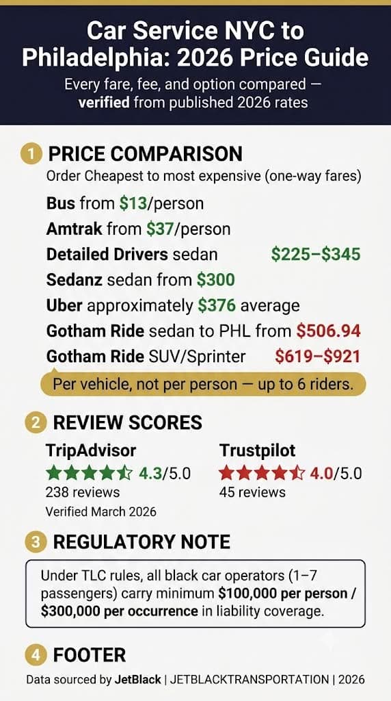 how much is a car service from new york to philadelphia? Honest 2026 Guide 3 October 12, 2026 Infographic how much is a car service from new york to philadelphia