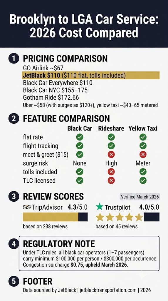 Infographic how to book a car service from brooklyn to lga