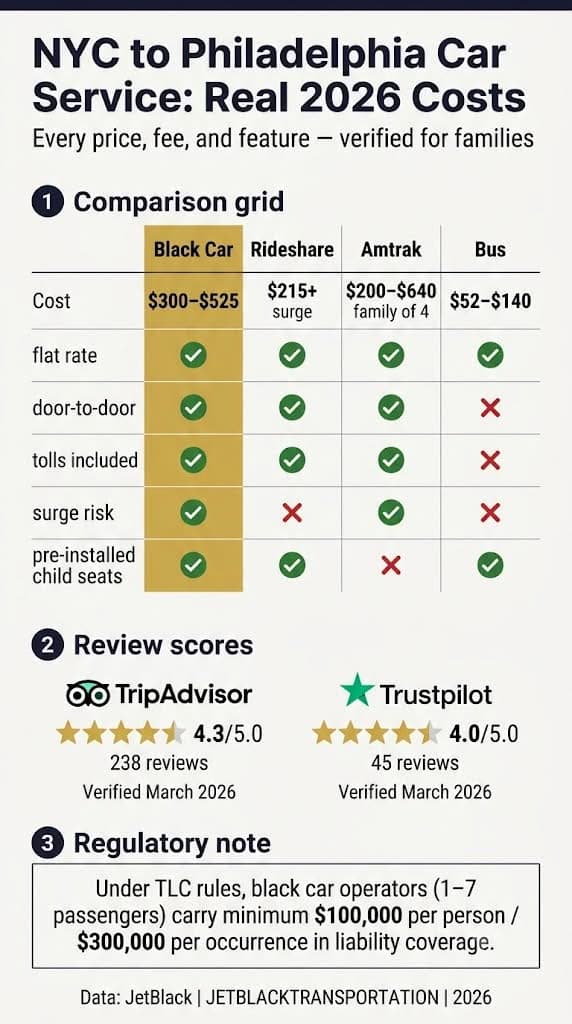 Infographic how to book a car service from new york to philadelphia