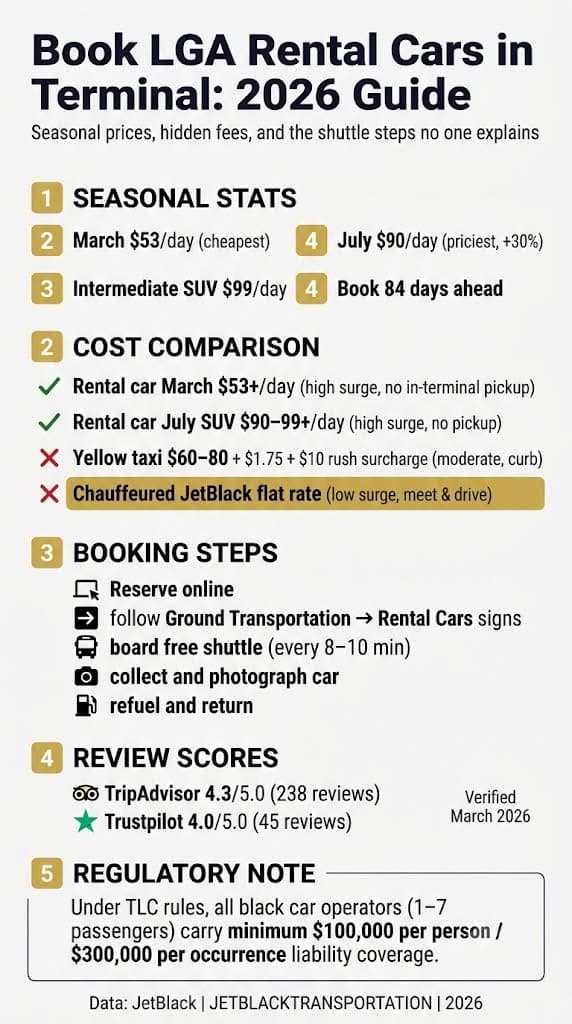 Infographic how to book lga rental cars in terminal