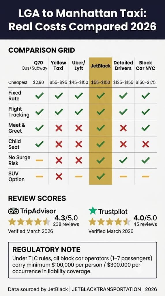Infographic reliable lga to manhattan taxi