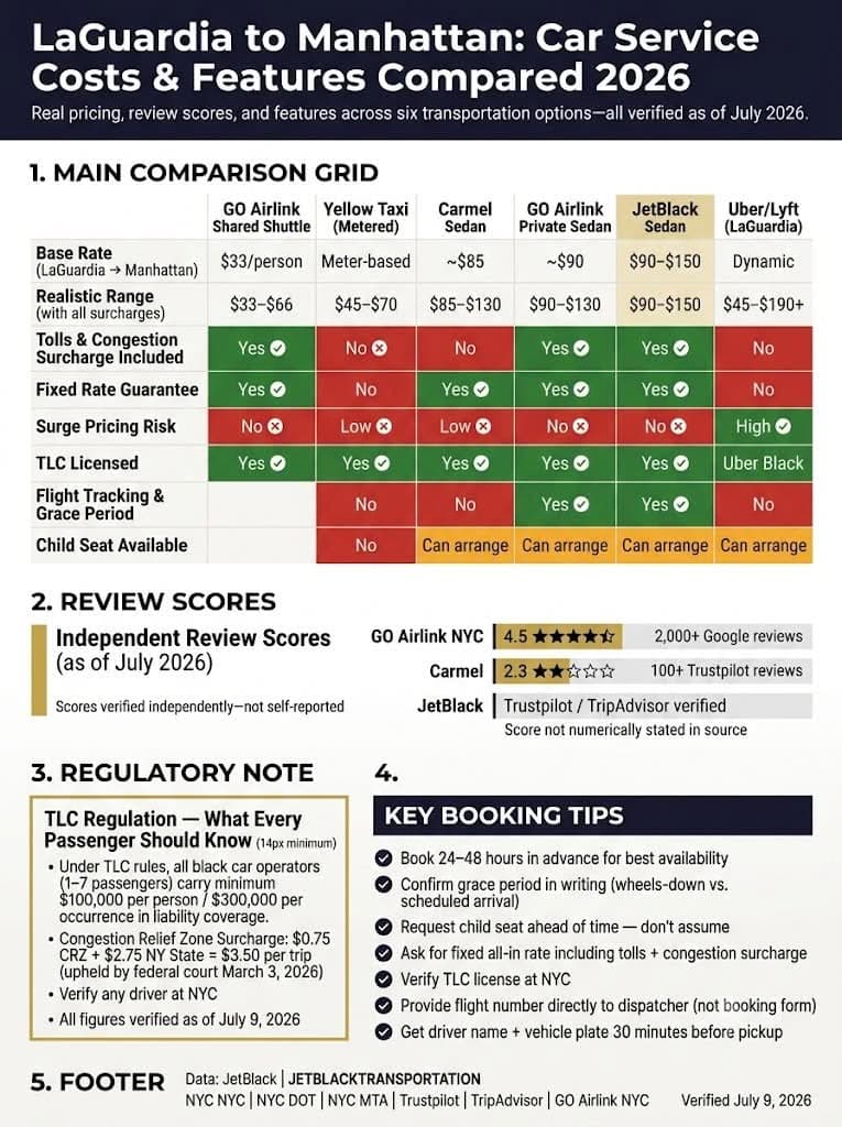 Car Service From LaGuardia Reviews 2026: 7 Honest Facts 3 October 9, 2026 Infographic car service from laguardia reviews 2026