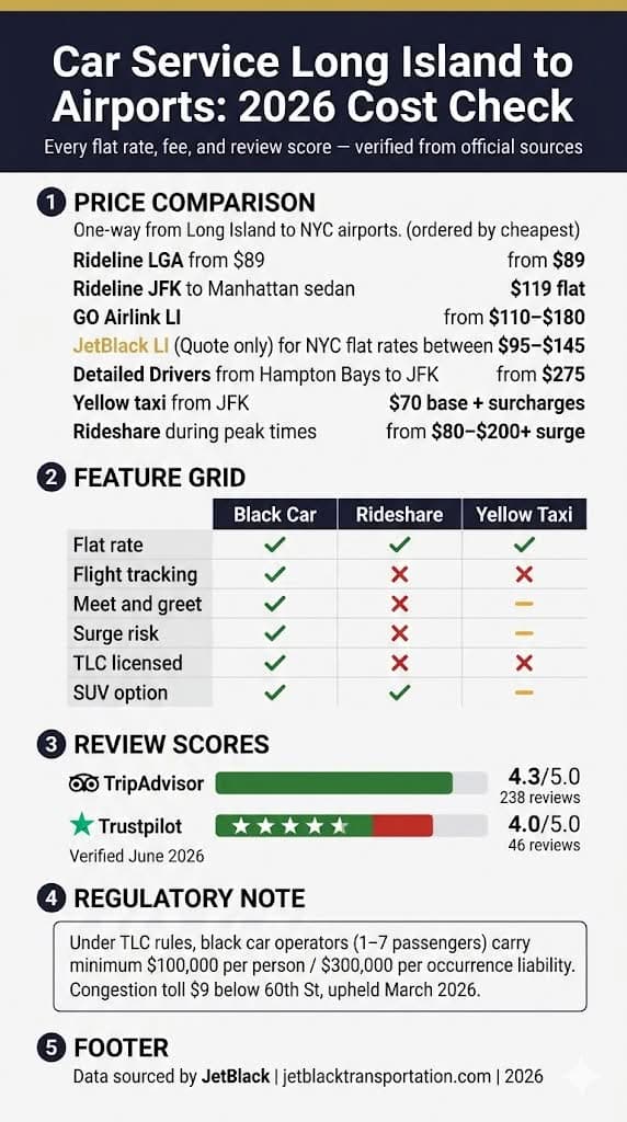Infographic car service in long island to airports