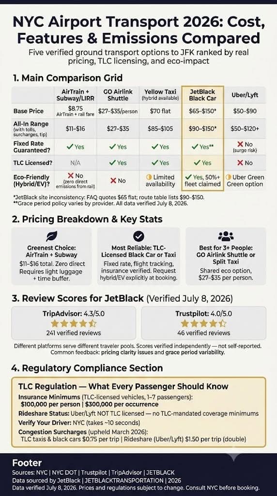 Infographic eco friendly manhattan to jfk taxi