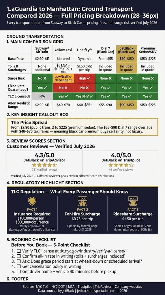 Infographic how much is a car service from laguardia