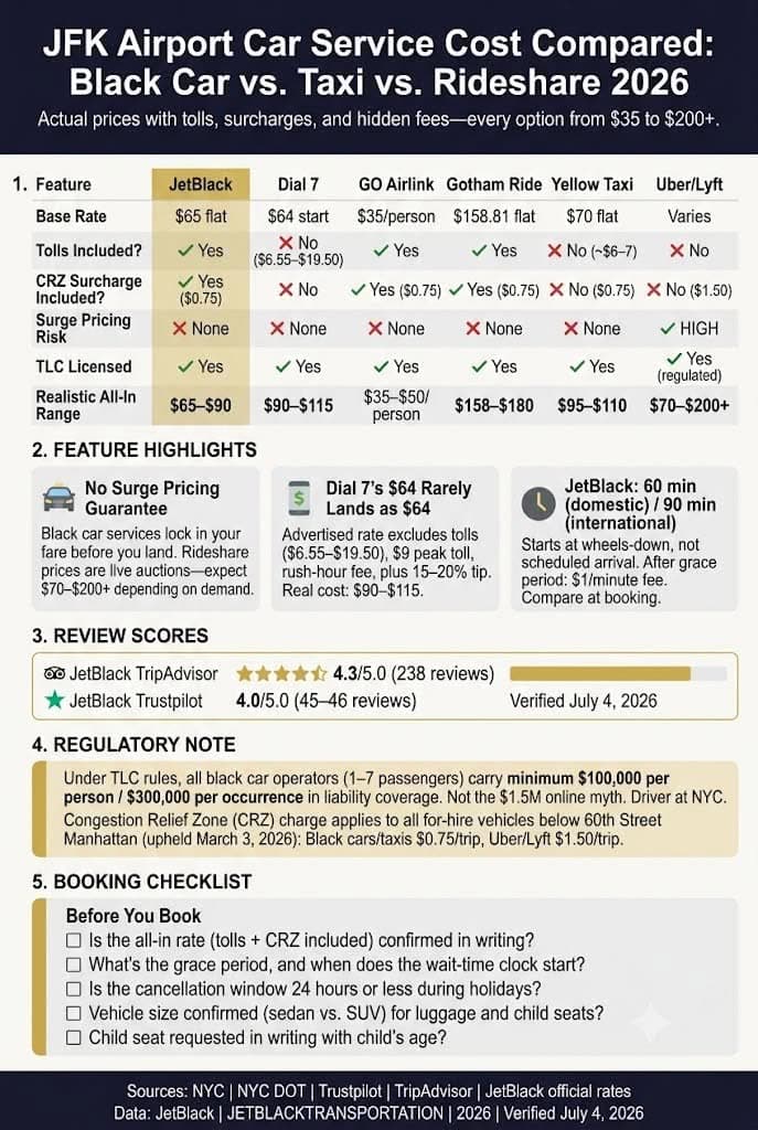 Infographic how much is a car service to jfk airport
