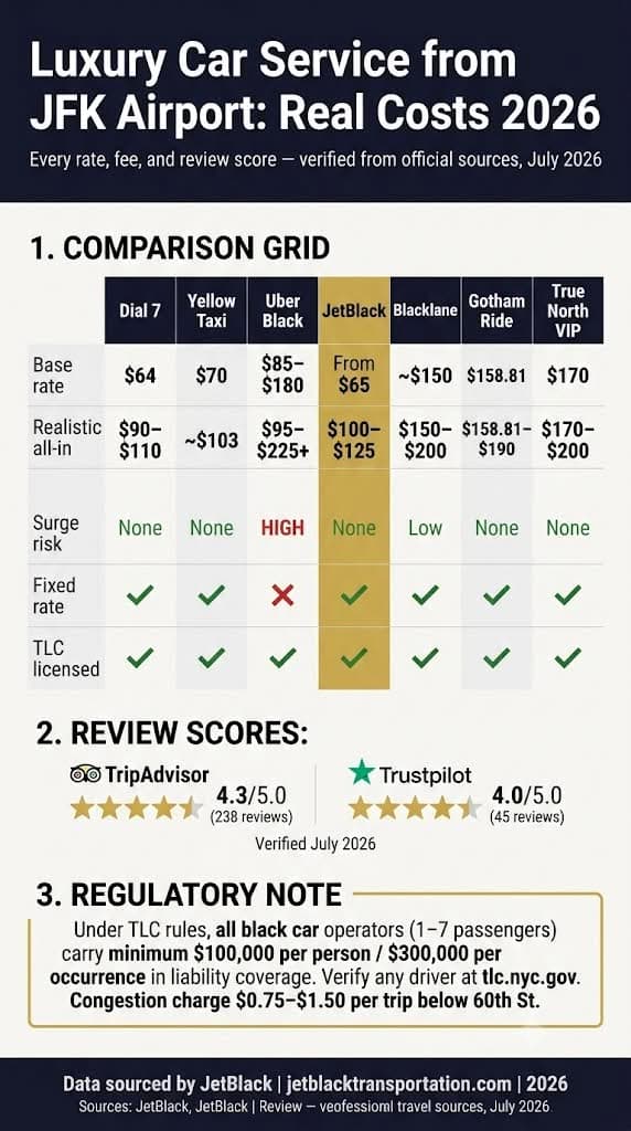 Infographic luxury car service from jfk airport