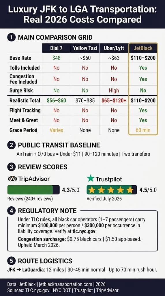 Infographic luxury jfk to lga transportation