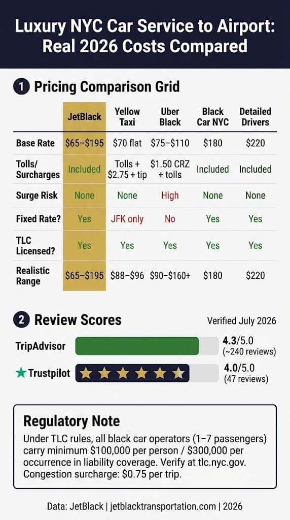 Infographic luxury nyc car service to airport