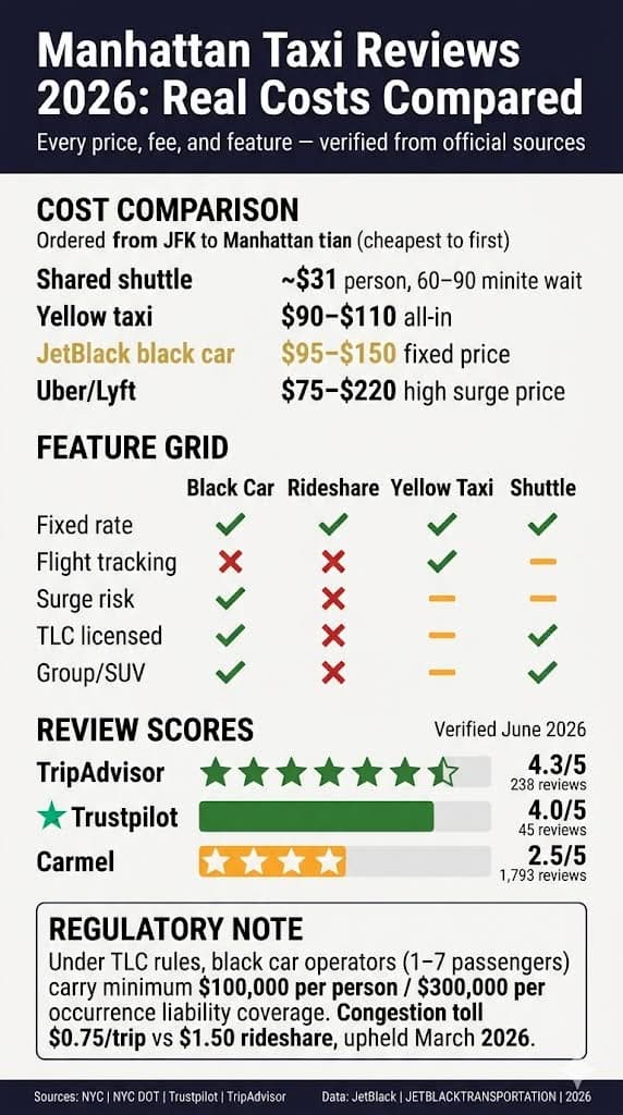 Manhattan Taxi Reviews 2026: The Honest Booker's Guide 3 October 8, 2026 Infographic manhattan taxi reviews 2026
