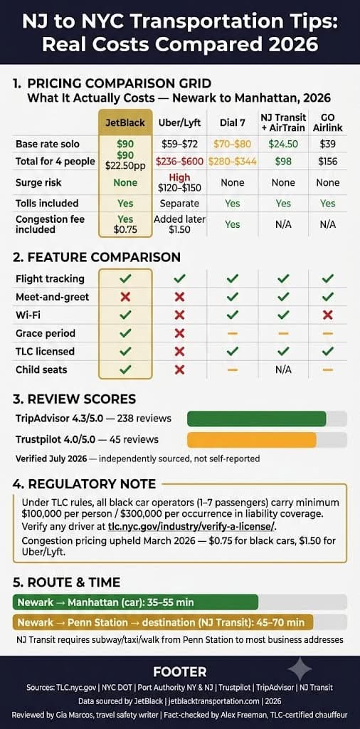Infographic nj to nyc transportation tips