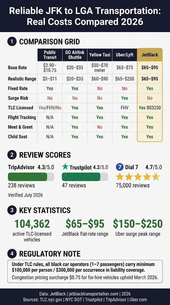 Infographic reliable jfk to lga transportation