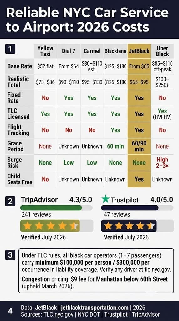 Reliable NYC Car Service to Airport: 7 Honest Facts for 2026 3 October 14, 2026 Infographic reliable nyc car service to airport