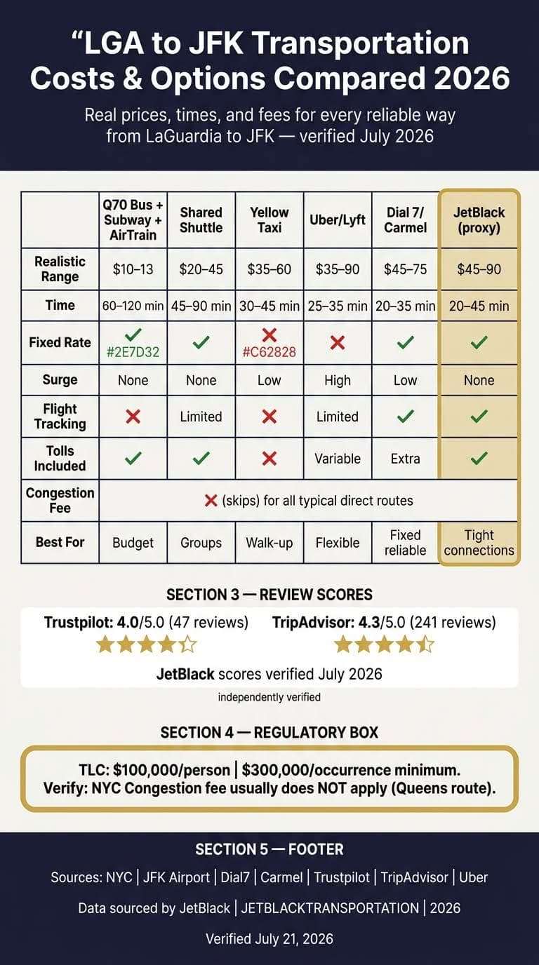 Reliable Transportation From LaGuardia to JFK: Top 6 Ways 3 October 18, 2026 infograpic
reliable transportation from laguardia to jfk