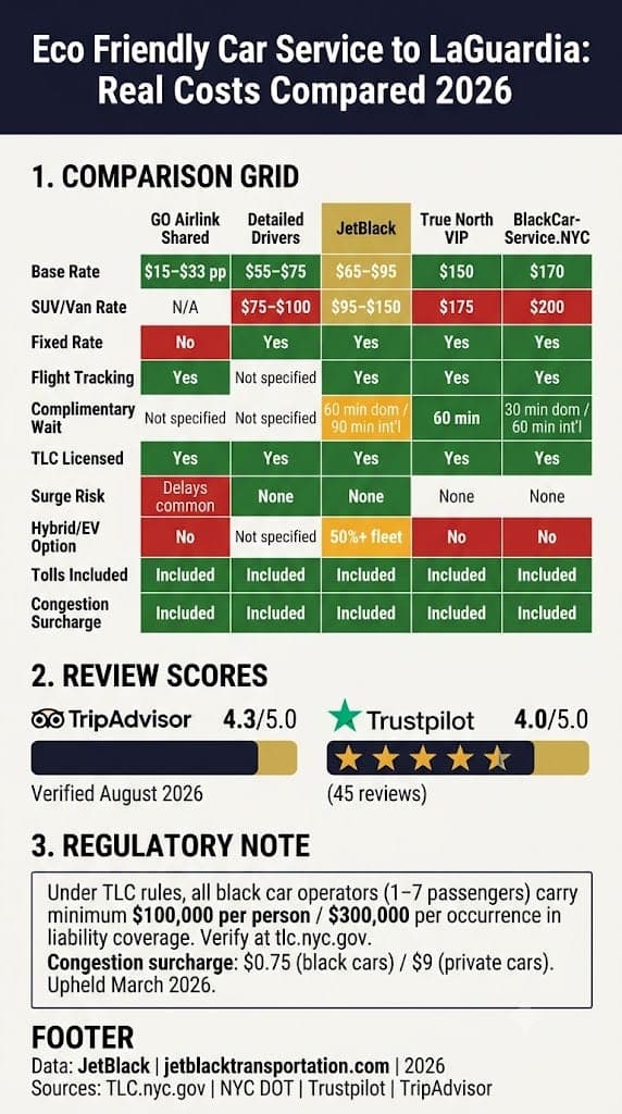 Infographic eco friendly car service to laguardia airport