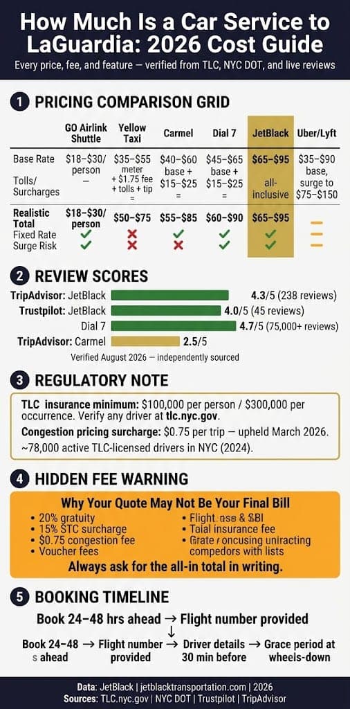 Infographic how much is a car service to laguardia airport