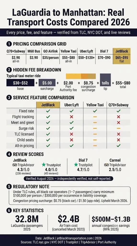 Infographic laguardia airport to manhattan train