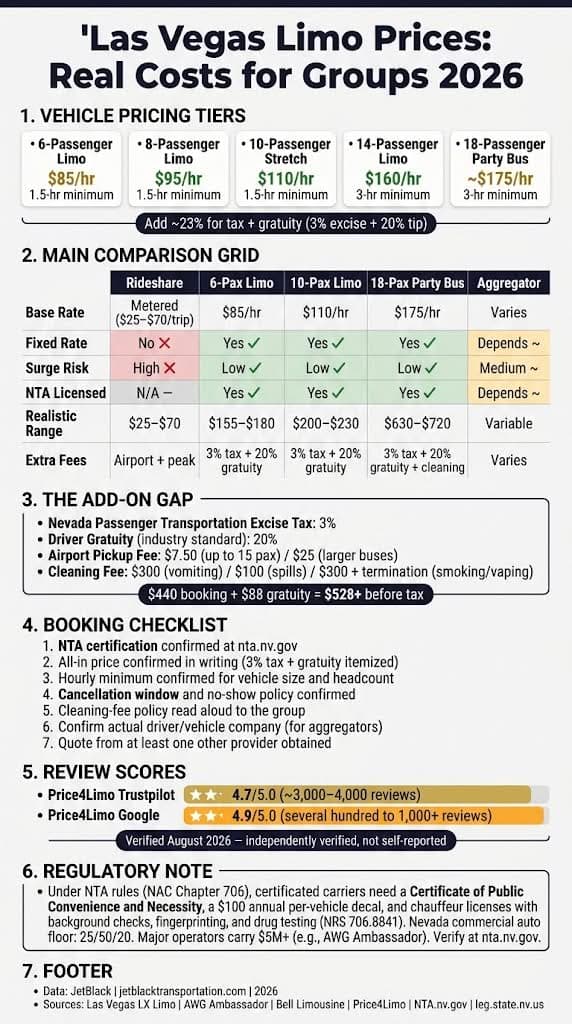 Infographic las vegas limo prices