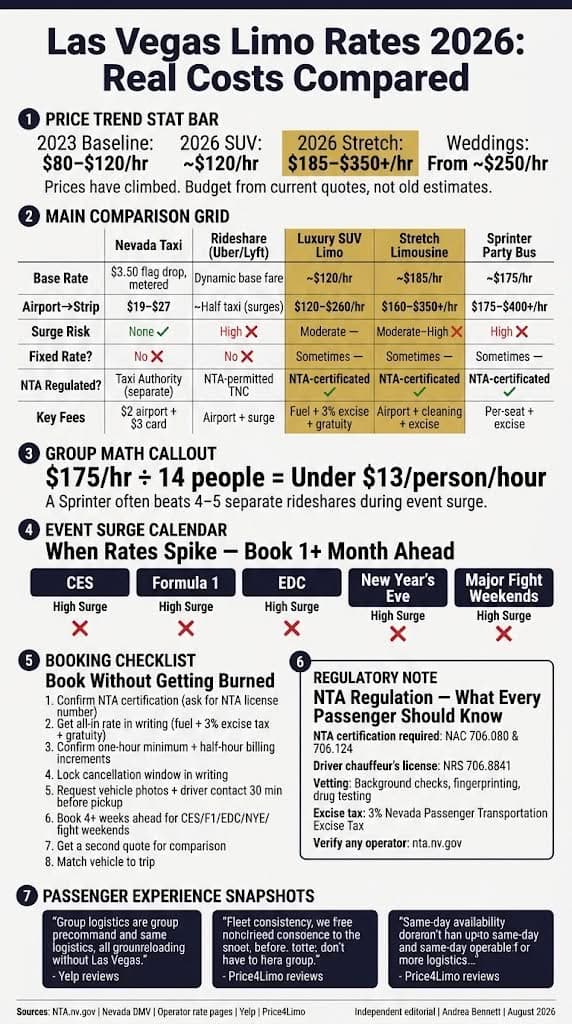 Infographic las vegas limo rates