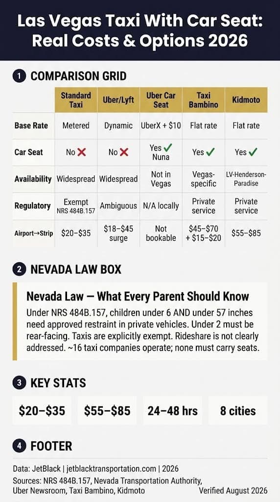 Infographic las vegas taxi with car seat