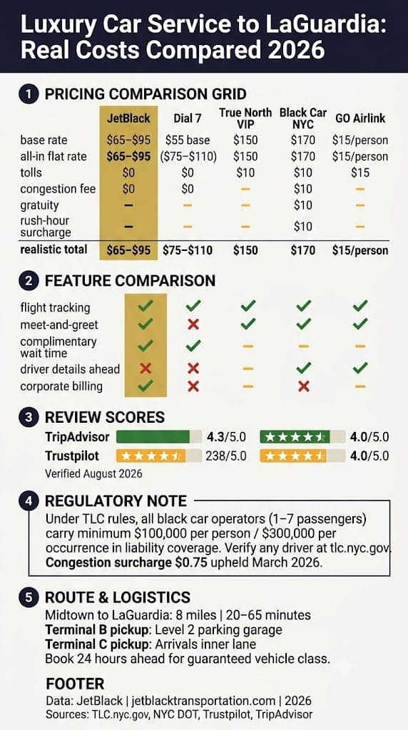 Infographic luxury car service to laguardia airport
