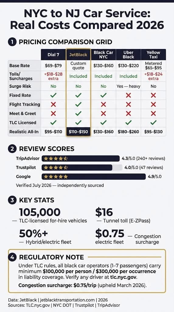 Infographic reliable car service from nyc to nj