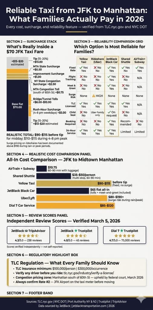 Reliable Taxi From Jfk To Manhattan Nyc Ground Transport Options Comparison 2026