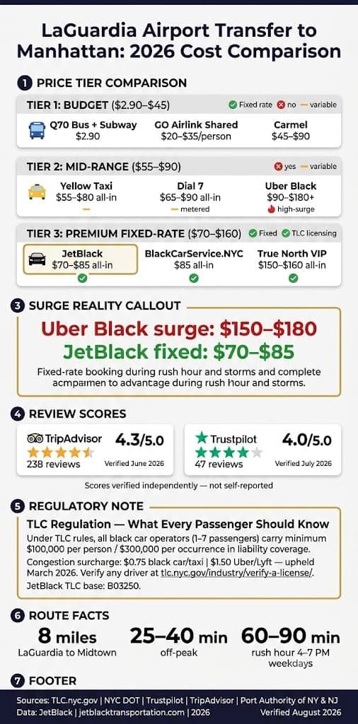 Infographic Laguardia Airport Transfer To Manhattan