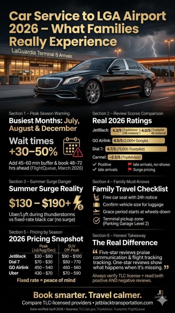 Car Service To Lga Airport Reviews 2026: 7 Honest Findings For Families 2 August 25, 2026 Car Service To Lga Airport Reviews 2026 Seasonal Infographic Laguardia Family Pricing Peak Season Comparison