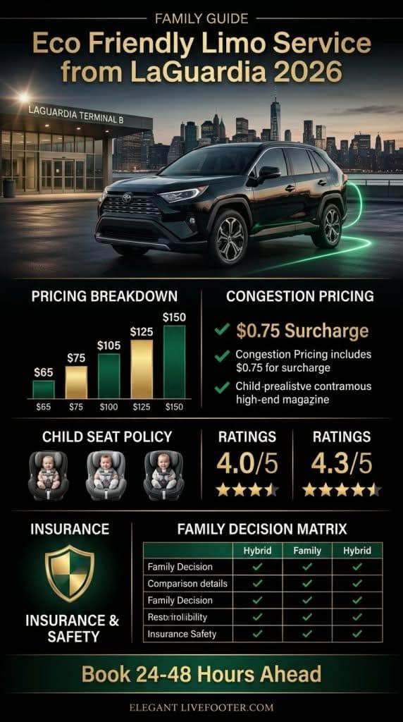 NYC Green Transportation Comparison 2026 eco friendly limo service from LaGuardia NYC for-hire vehicle comparison chart 2026