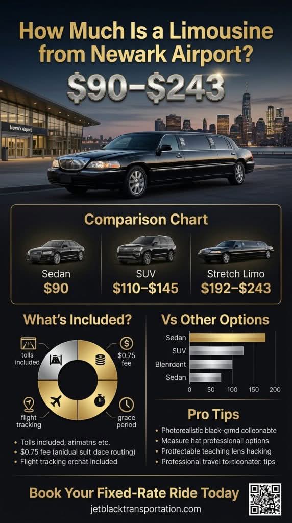 NYC for-hire vehicle landscape infographic comparing black cars yellow taxis rideshares limousines Newark airport