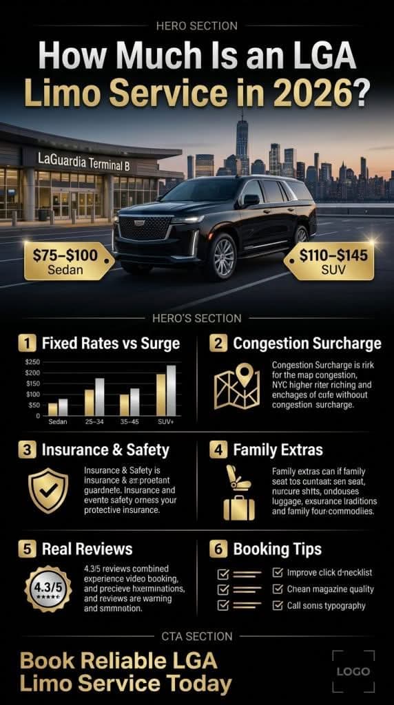 NYC For-Hire Vehicle Comparison — LGA 2026 how much is an lga limo service compared to rideshare taxi shuttle NYC for-hire vehicle 2026
