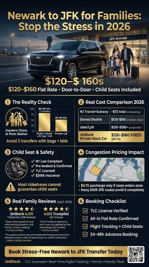 Nyc For-Hire Vehicle Landscape — Black Cars Vs Rideshare Vs Shuttle Vs Subway Nyc For-Hire Vehicle Landscape Infographic Newark To Jfk Transportation Tips Comparison