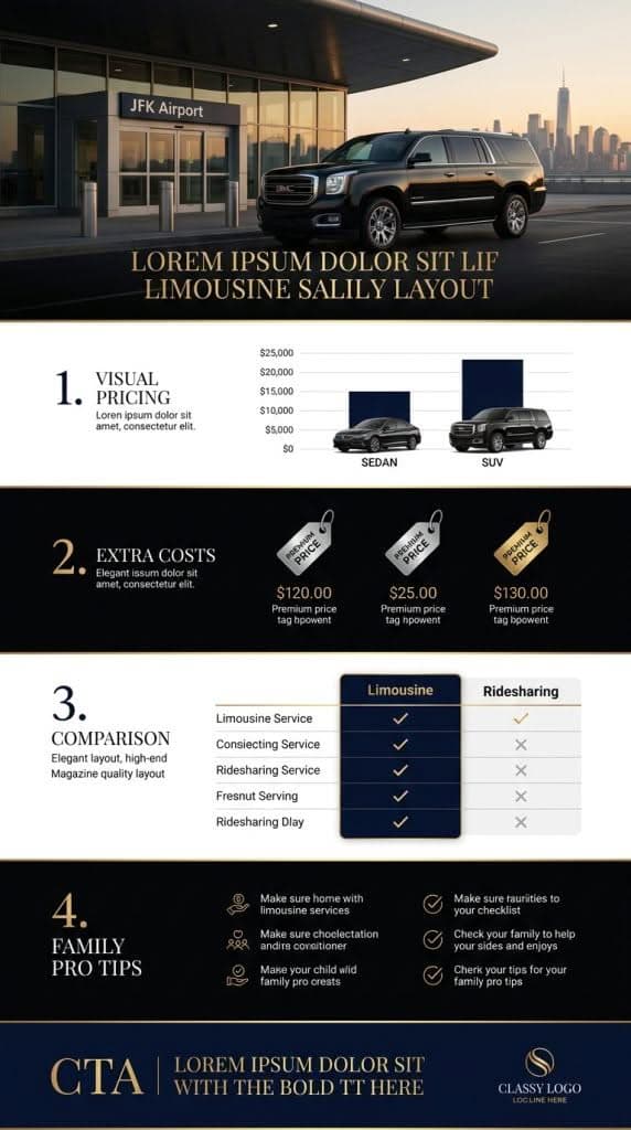 How Much Is A Queens Limo Service Infographic Black Car Vs Uber Vs Yellow Taxi Nyc 2026