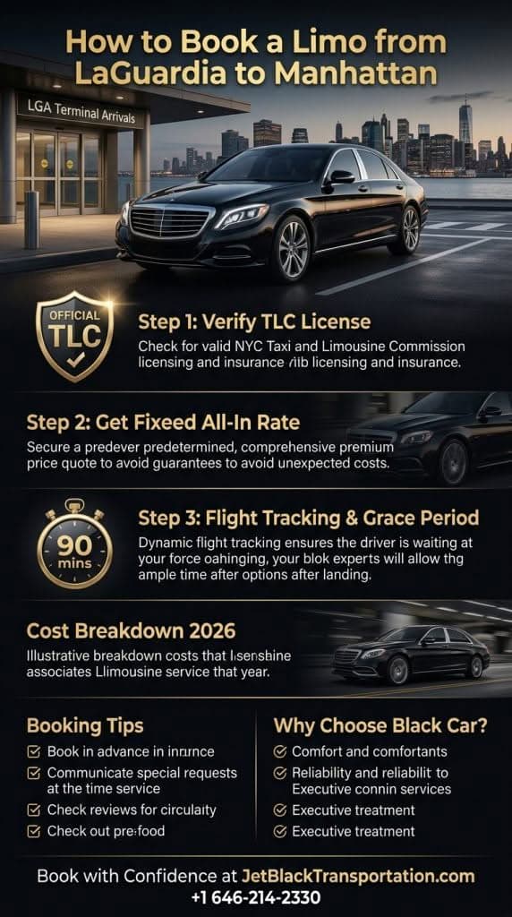 How To Book A Limo From Laguardia To Manhattan Nyc Black Car Comparison Infographic 2026
