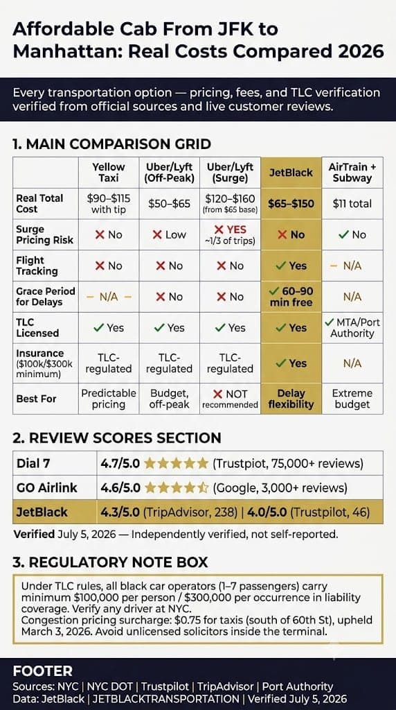 Infographic Affordable Cab From Jfk To Manhattan