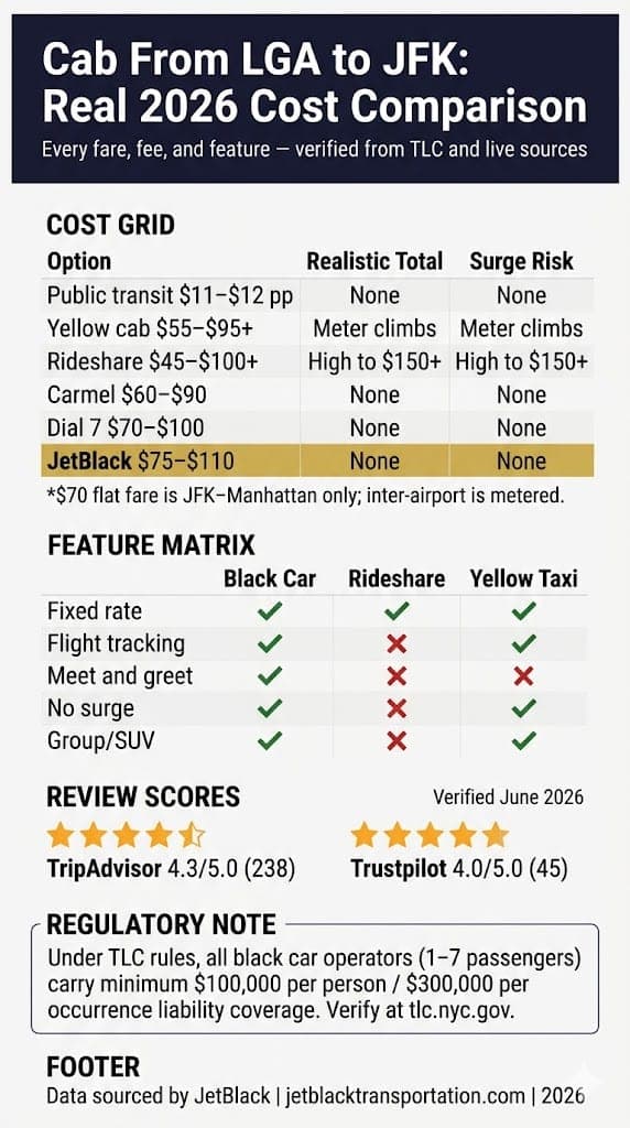 Infographic Cab From Lga To Jfk