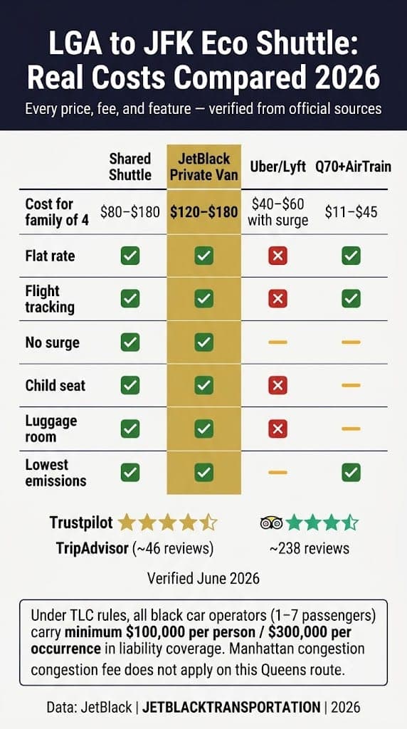 Eco Friendly Airport Shuttle From Lga To Jfk: 7 Honest Truths 3 August 19, 2026 Infographic Eco Friendly Airport Shuttle From Lga To Jfk
