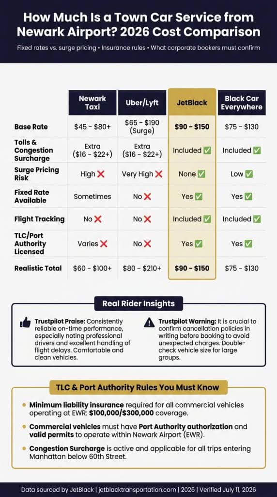 EWR ground transportation landscape how much is a town car service from newark airport