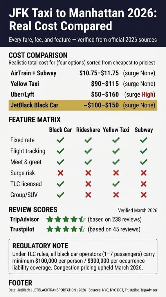 Jfk Taxi To Manhattan Reviews 2026: The Honest Comparison 3 August 20, 2026 Infographic Jfk Taxi To Manhattan Reviews 2026
