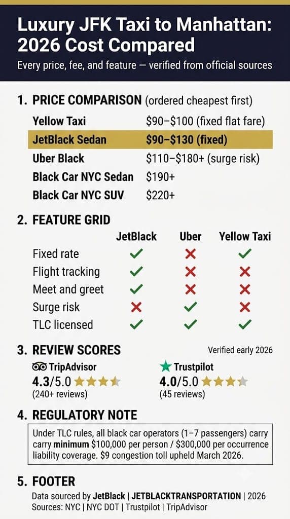 Infographic Luxury Jfk Taxi To Manhattan