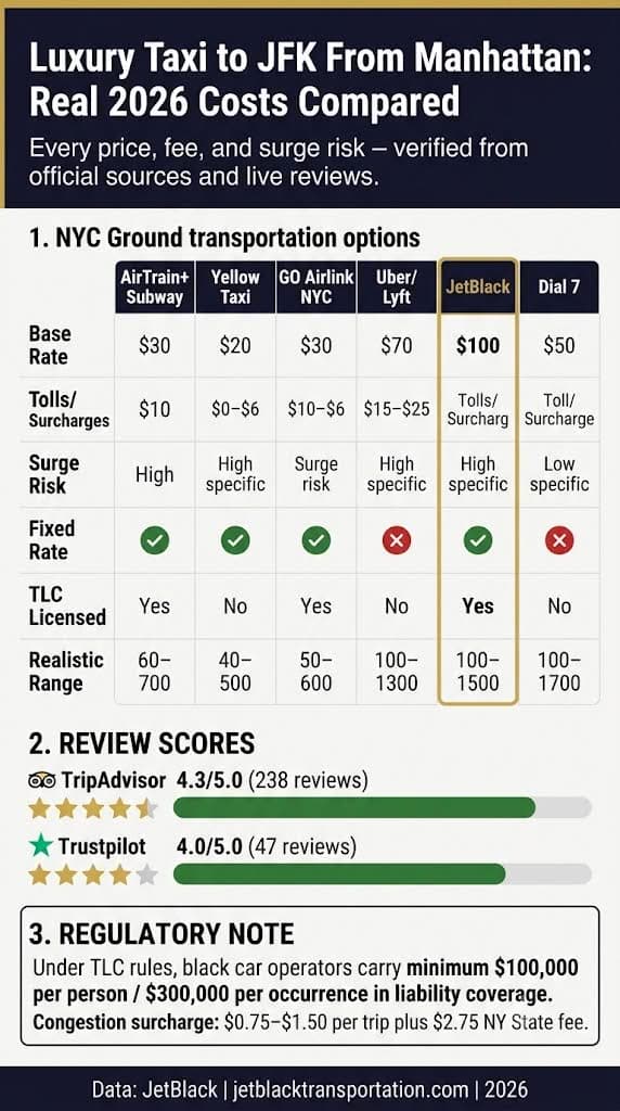 Infographic Luxury Taxi To Jfk From Manhattan