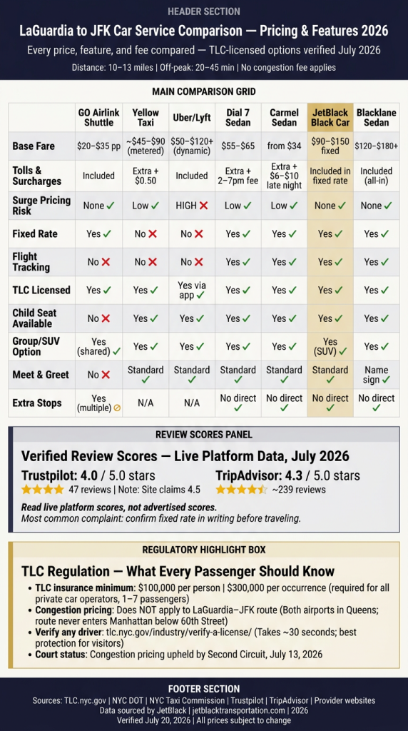 Luxury Transportation From Laguardia To Jfk: Honest 2026 Guide 3 August 19, 2026 Infographic Luxury Transportation From Laguardia To Jfk