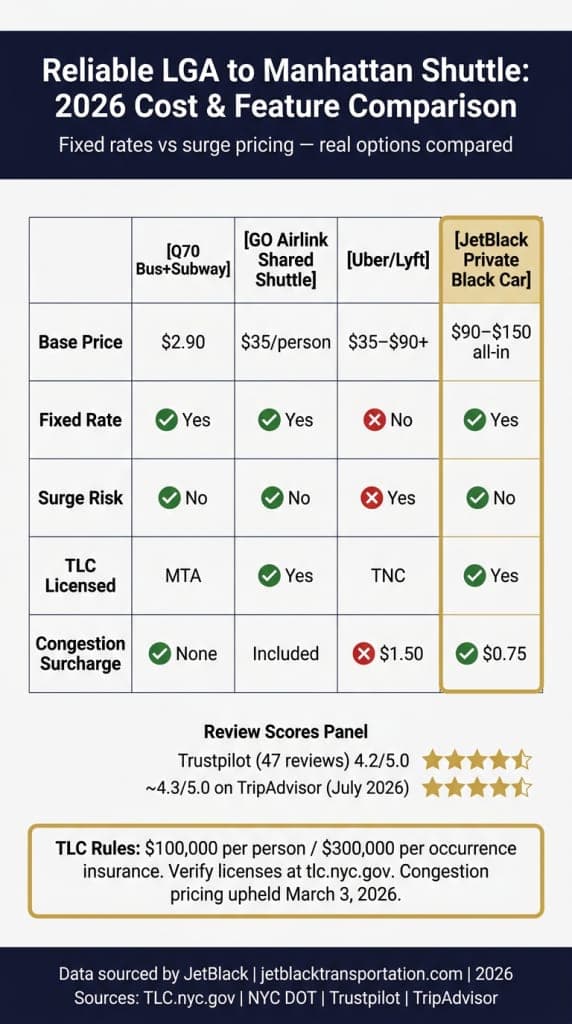 Laguardia Ground Transportation Comparison Reliable Lga To Manhattan Shuttle