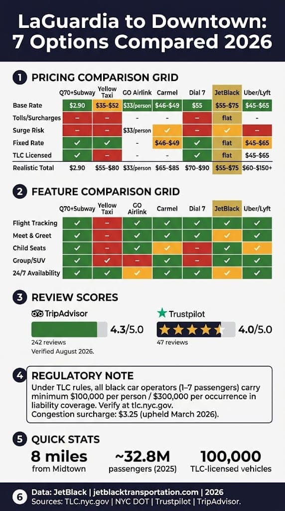 Infographic Laguardia Airport To Downtown